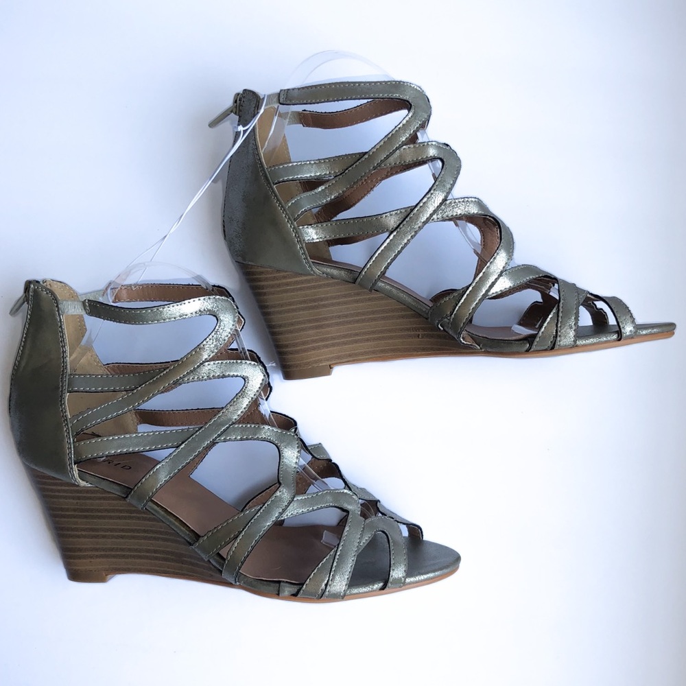 Torrid Silver Metallic Gladiator Wedge Sandals
